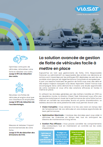 Viasat Fleet Advanced - gestion de flotte